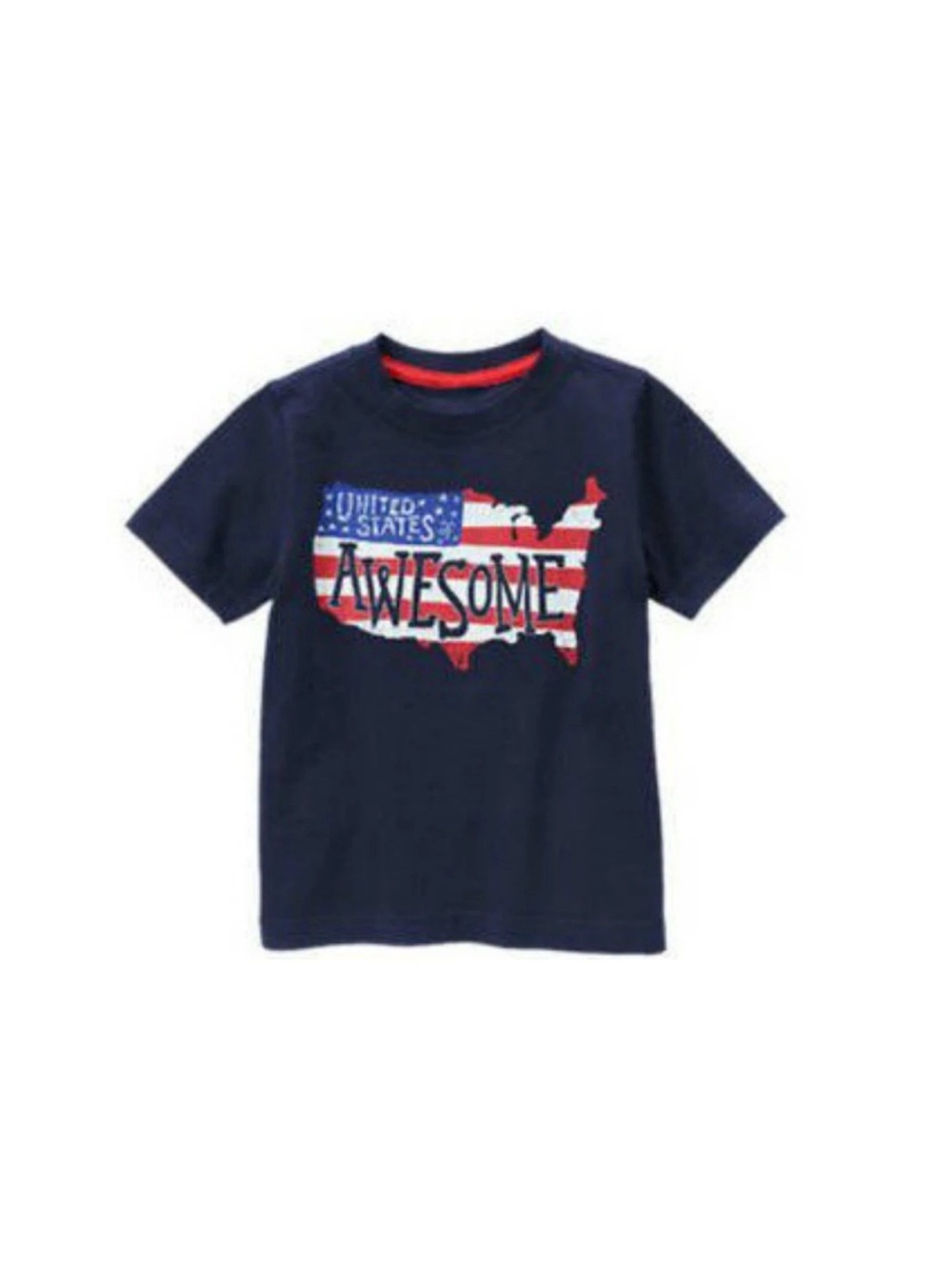 NWT Gymboree Boys’ Navy 'Awesome' USA Graphic Tee 3T
